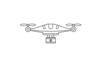 Camera drone icon, outline style