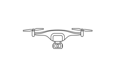 Photo drone icon, outline style