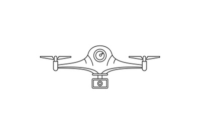 Aerial drone icon, outline style