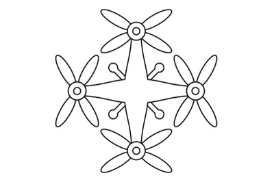 Transport drone icon, outline style