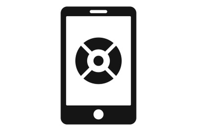 Smartphone drone control icon, simple style