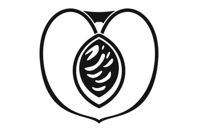 Half peach icon, simple style