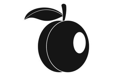 Whole peach icon, simple style