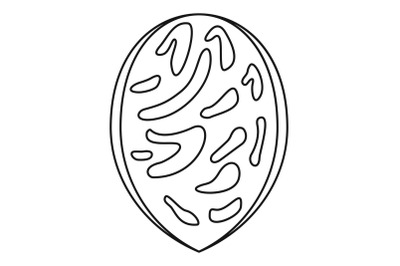 Peach seed icon, outline style