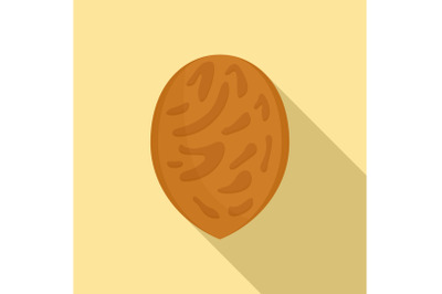 Peach seed icon, flat style
