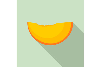 Slice of peach icon, flat style