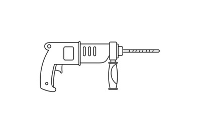 Hammer drill icon, outline style