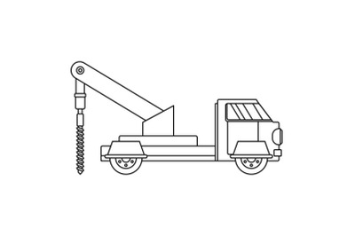 Truck drill icon, outline style