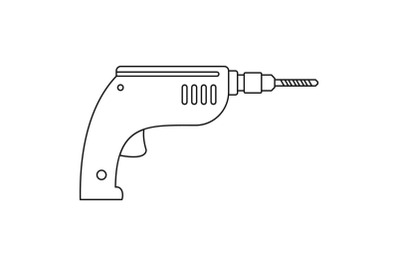 Drill icon, outline style