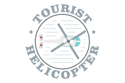 Tourist helicopter icon, flat style