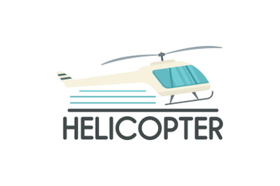 Helicopter icon, flat style