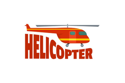 Rescue helicopter icon, flat style