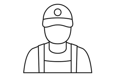 Petrol station man icon, outline style