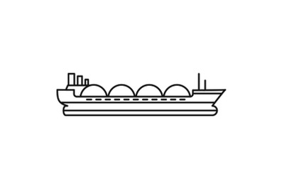 Petrol tanker ship icon, outline style