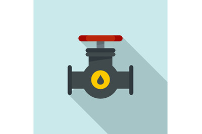 Petrol tap pipe icon, flat style