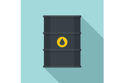 Petrol barrel icon, flat style
