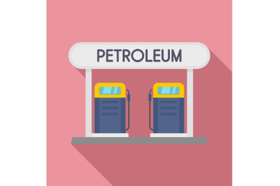 Petroleum station icon, flat style