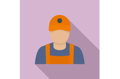 Petrol station man icon, flat style