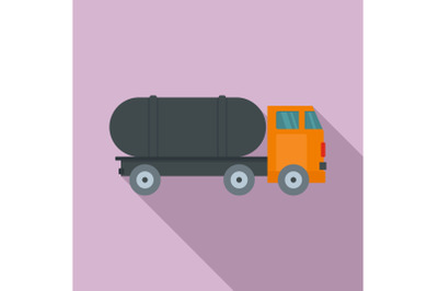 Tanker truck icon, flat style
