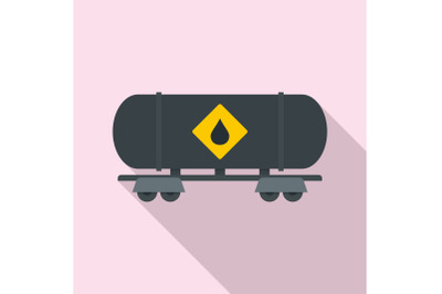 Petrol wagon icon, flat style