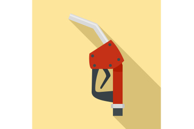 Refill fuel pistol icon, flat style