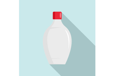 Baby shower bottle icon, flat style