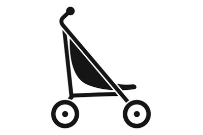 Little pram icon, simple style