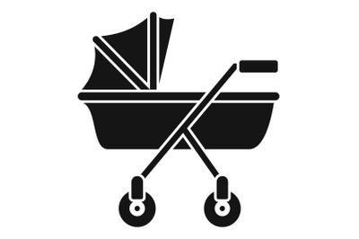 New baby carriage icon, simple style