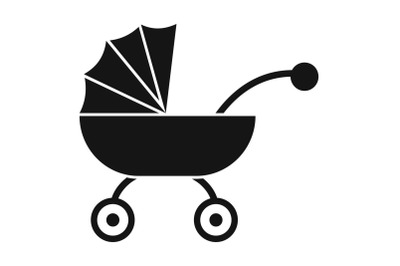 Baby carriage icon, simple style