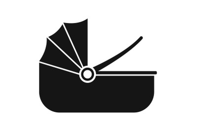 Baby carriage basket icon, simple style