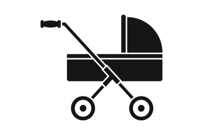 Modern baby carriage icon, simple style