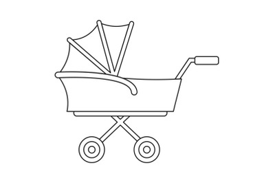 Kid trolley icon, outline style
