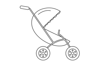 Small pram icon, outline style