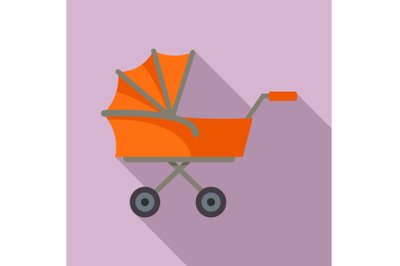 Kid trolley icon, flat style