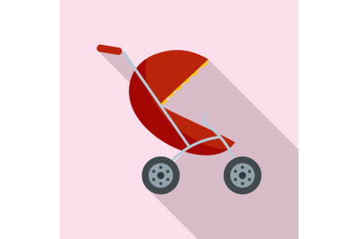 Small pram icon, flat style