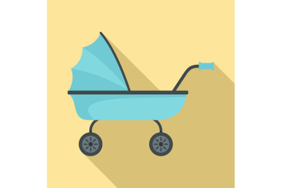 Baby trolley icon, flat style