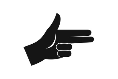 Pistol hand sign icon, simple style