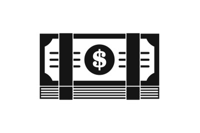 Dollar pack icon, simple style