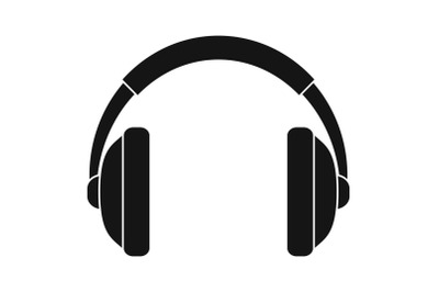 Rap headset icon, simple style