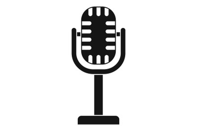 Studio microphone icon, simple style