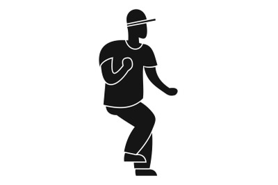 Hip hop dancer icon, simple style