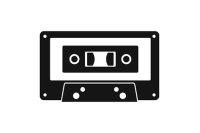 Music casette icon, simple style