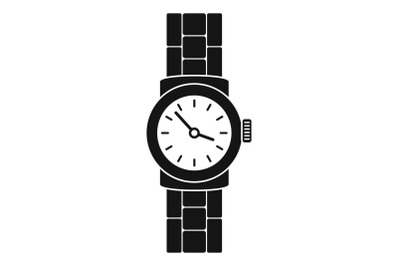 Gold watch icon, simple style