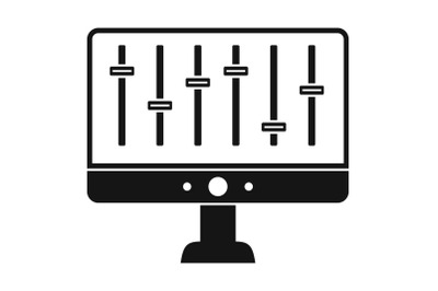 Equalizer monitor icon, simple style