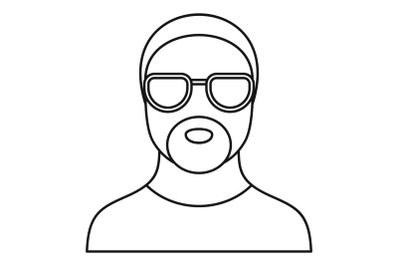 Hip hop man icon, outline style