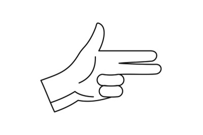 Pistol hand sign icon, outline style