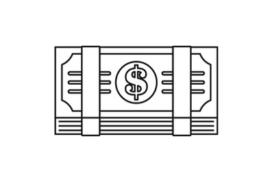 Dollar pack icon, outline style