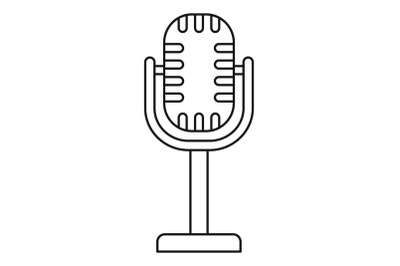 Studio microphone icon, outline style