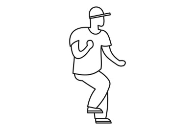 Hip hop dancer icon, outline style