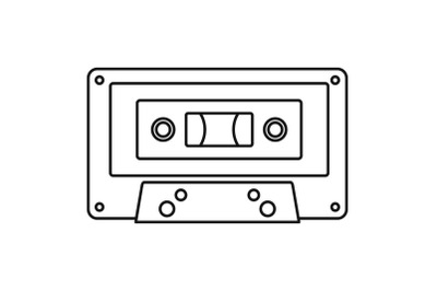 Music casette icon, outline style